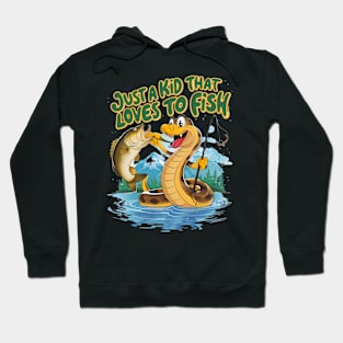 Whimsical Snake and Fish Hoodie